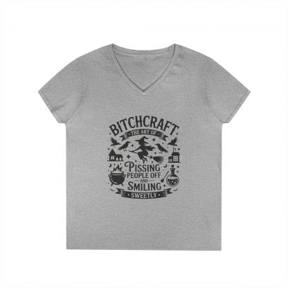 Witchy V-Neck T-Shirt - Bitchcraft Design, Halloween, Gift for Her, Casual Wear, Witchy Aesthetic, Unique Tee - Image 7