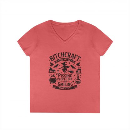 Witchy V-Neck T-Shirt - Bitchcraft Design, Halloween, Gift for Her, Casual Wear, Witchy Aesthetic, Unique Tee - Image 4