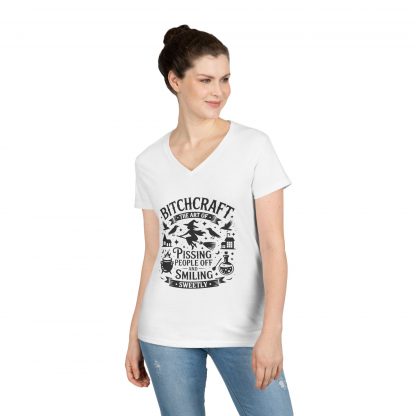 Witchy V-Neck T-Shirt - Bitchcraft Design, Halloween, Gift for Her, Casual Wear, Witchy Aesthetic, Unique Tee - Image 3