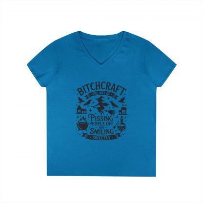 Witchy V-Neck T-Shirt - Bitchcraft Design, Halloween, Gift for Her, Casual Wear, Witchy Aesthetic, Unique Tee - Image 13