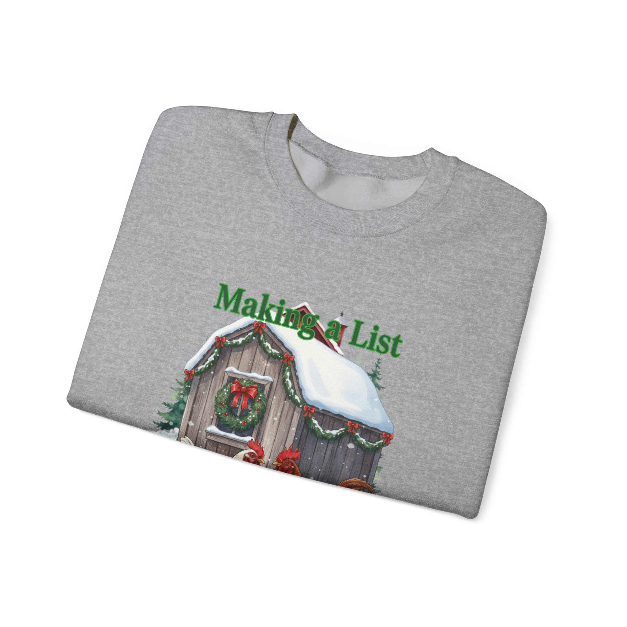 Festive Chicken Sweatshirt - Cozy Holiday Gift for Chicken Lovers, Christmas Sweater, Farmhouse Apparel, Winter Fashion, Funny Poultry Shirt - Image 15