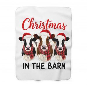 Cozy Christmas Sherpa Blanket, Holiday Home Decor, Festive Gift, Winter Warmth, Farmhouse Style, Soft Fleece Throw