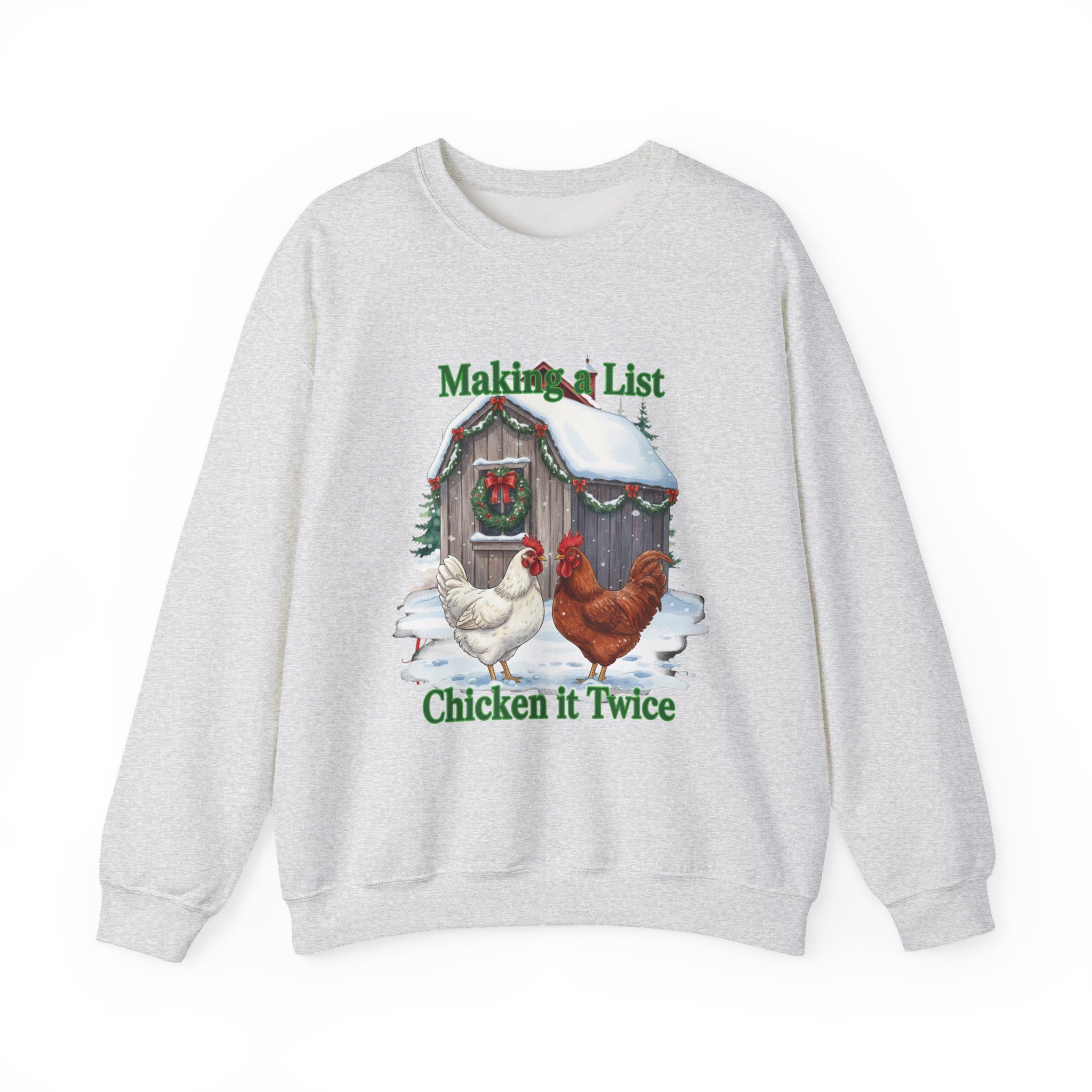Festive Chicken Sweatshirt - Cozy Holiday Gift for Chicken Lovers, Christmas Sweater, Farmhouse Apparel, Winter Fashion, Funny Poultry Shirt - Image 5