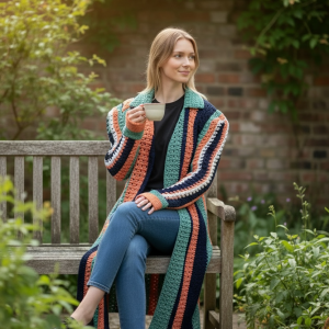 Color story crocheted cardigan