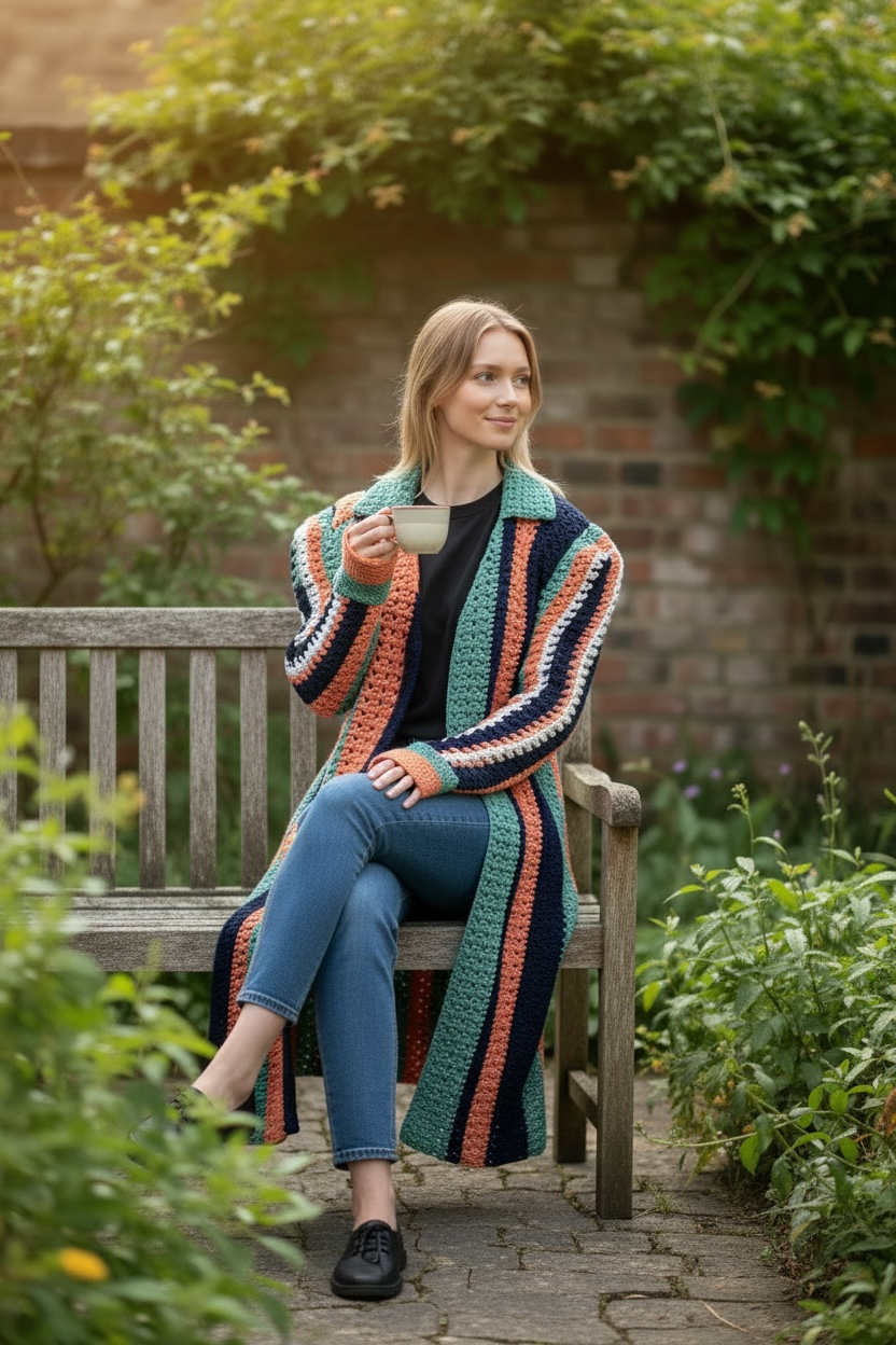 Color story crocheted cardigan